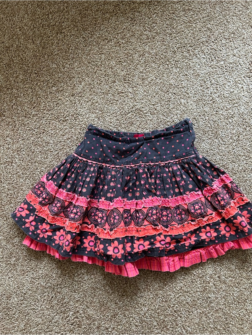 Y2K Girls Tiered Floral Skirt